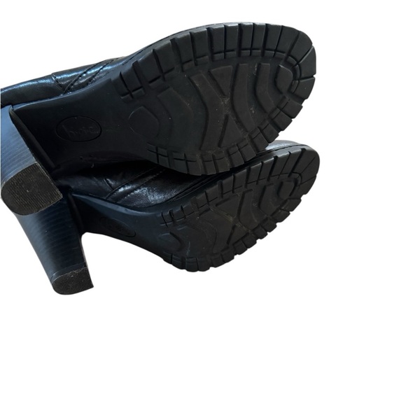 BOC Born High Heel Ankle Boots Womens Black Leather Lug Sole Chelsea Bootie Sz 8 - Picture 4 of 5